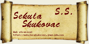 Sekula Skukovac vizit kartica